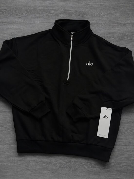 ALO Yoga Tops - ALO Yoga Accolade Black 1/4 Zip Pullover Sweatshirt - NWT
